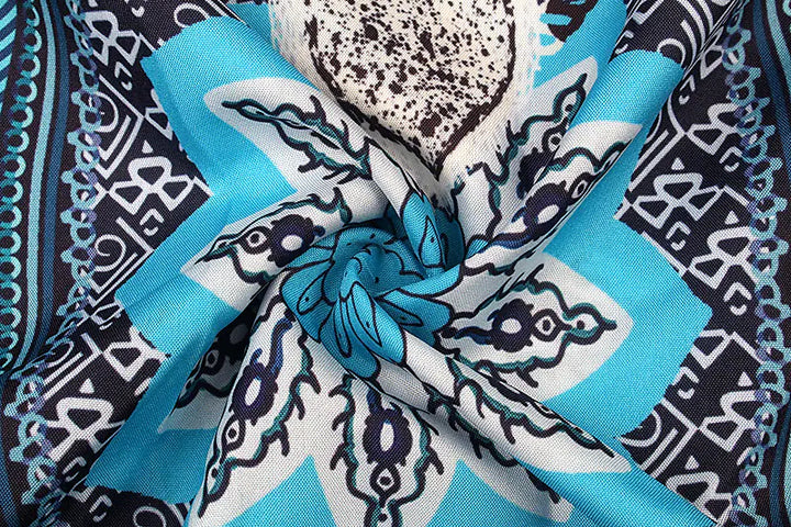 Women's Linen Tribal Print Off Shoulder Mini Dress