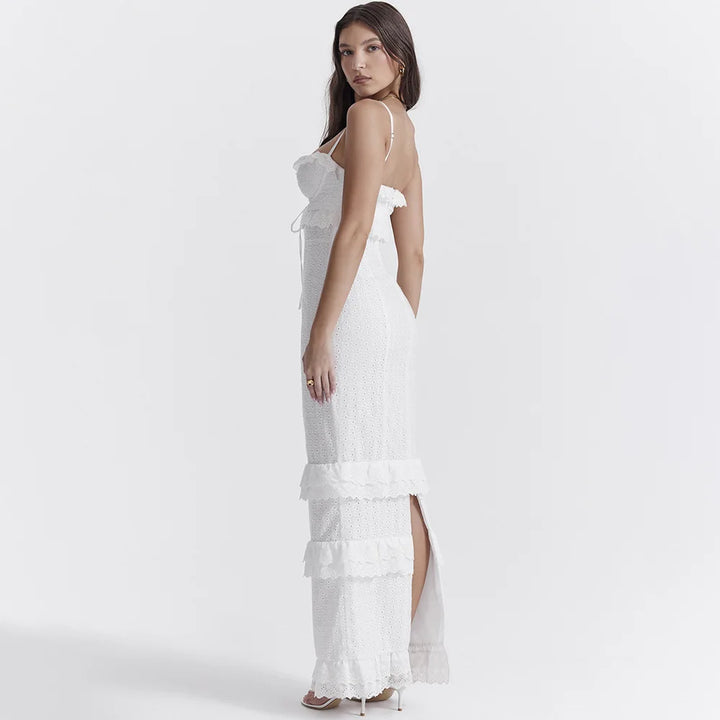 Women's Linen Formal Maxi Dress Elegant Evening Gown