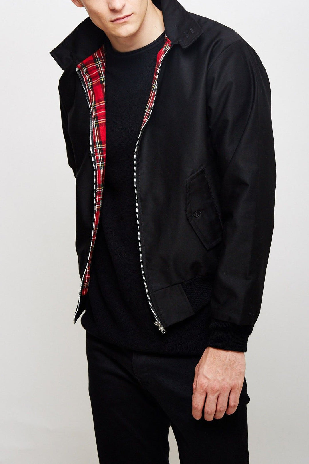 Harrington Bomber Jacket Men's Fleece Casual Zip Up Outerwear