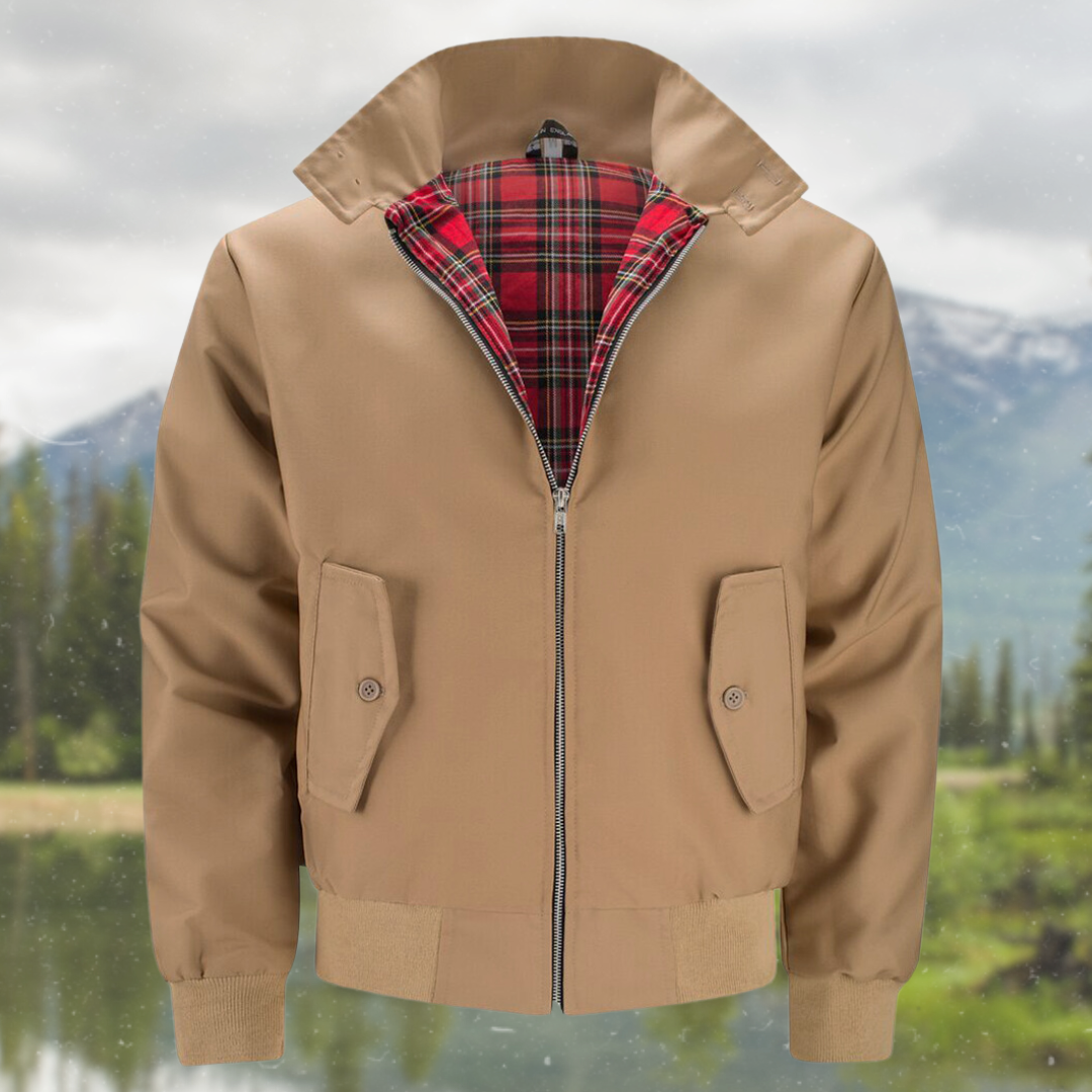 Harrington Bomber Jacket Men's Fleece Casual Zip Up Outerwear