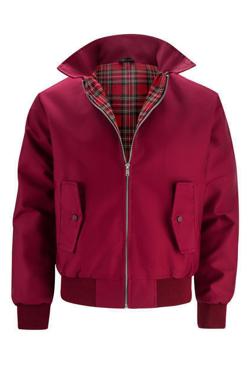Harrington Bomber Jacket Men's Fleece Casual Zip Up Outerwear