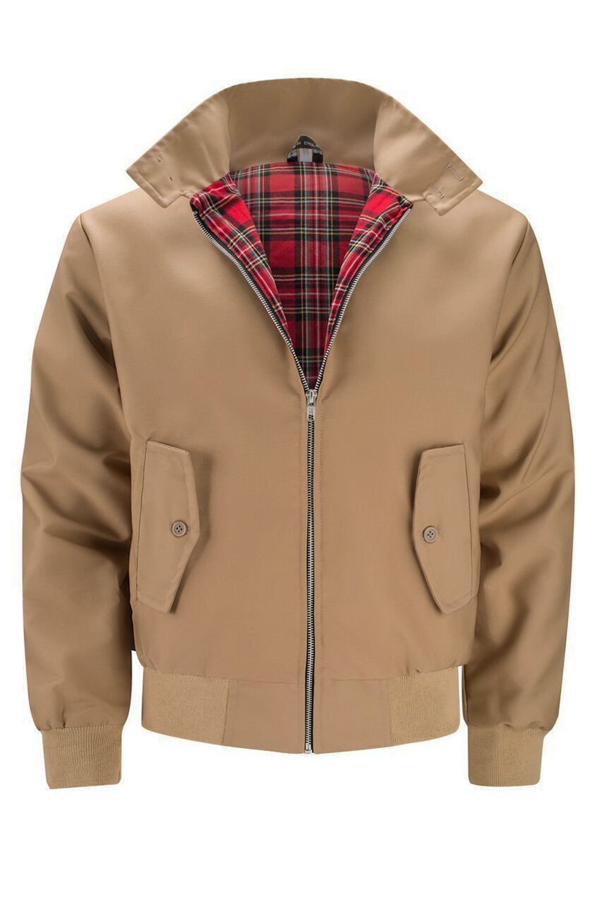 Harrington Bomber Jacket Men's Fleece Casual Zip Up Outerwear