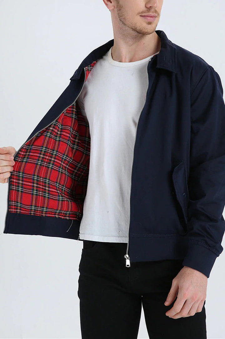 Harrington Bomber Jacket Men's Fleece Casual Zip Up Outerwear