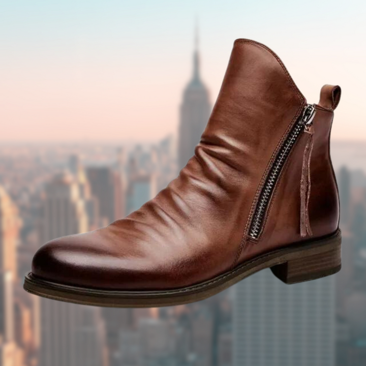 Men's Leather Dress Formal Casual Side Zip Ankle Boots