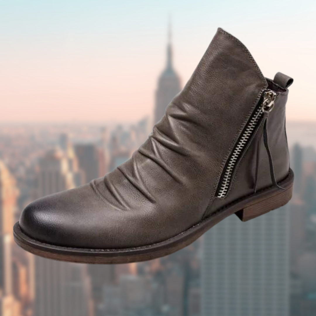 Men's Leather Dress Formal Casual Side Zip Ankle Boots