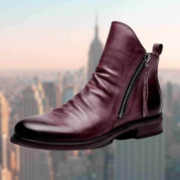 Men's Leather Dress Formal Casual Side Zip Ankle Boots
