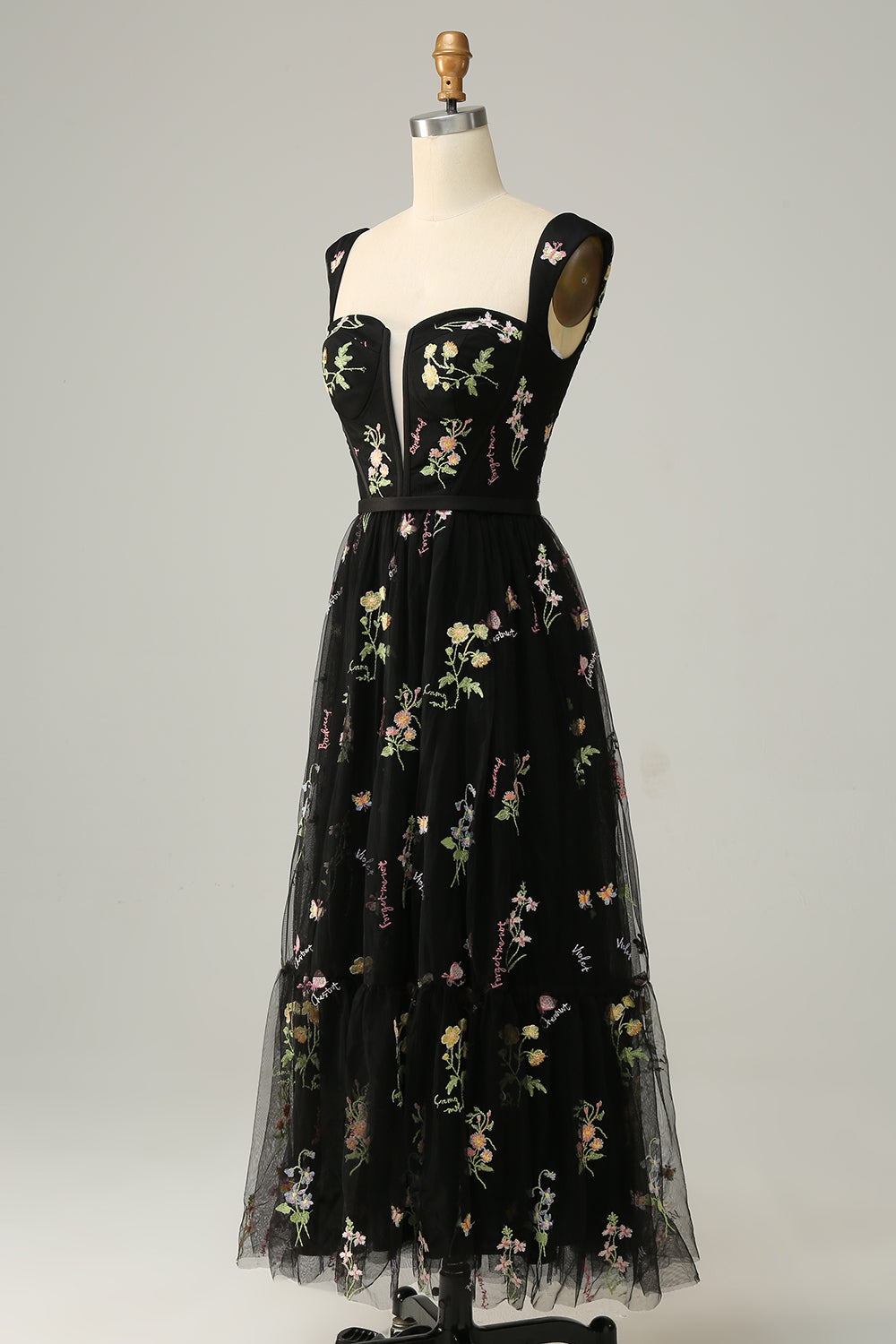 Women's Chiffon Embroidered Prom Dress Evening Maxi Gown