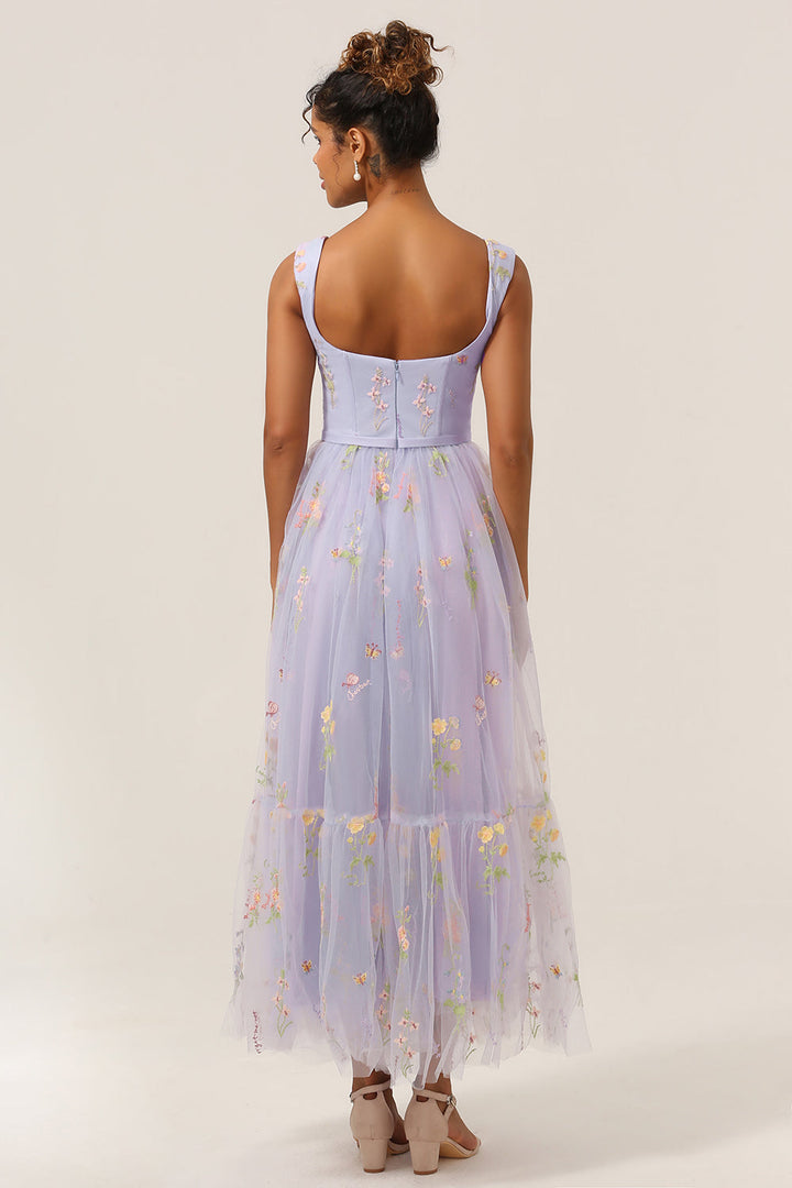 Women's Chiffon Embroidered Prom Dress Evening Maxi Gown