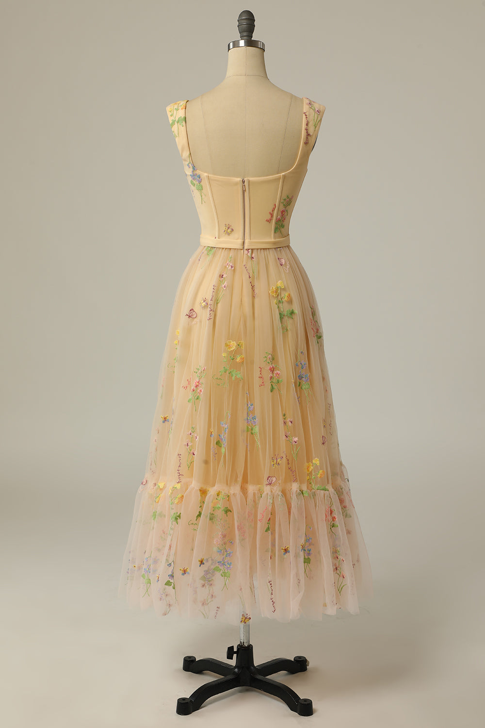 Women's Chiffon Embroidered Prom Dress Evening Maxi Gown