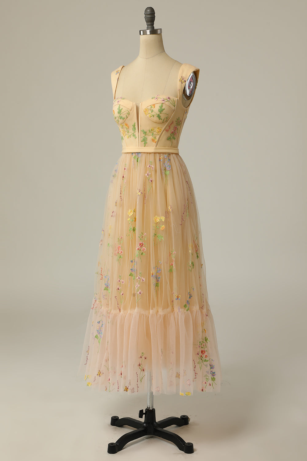 Women's Chiffon Embroidered Prom Dress Evening Maxi Gown