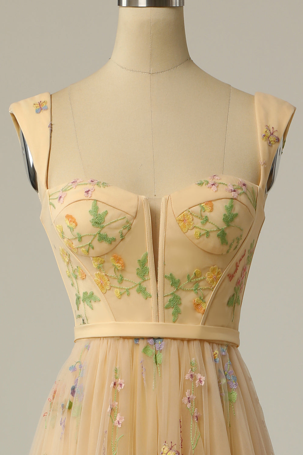 Women's Chiffon Embroidered Prom Dress Evening Maxi Gown