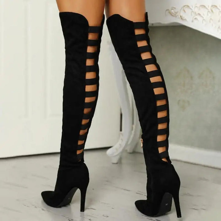 Women's Over The Knee Suede Stiletto High Heel Boots