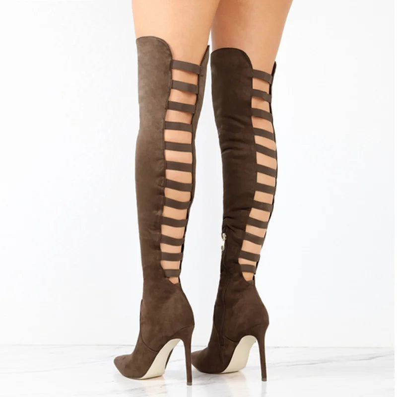 Women's Over The Knee Suede Stiletto High Heel Boots