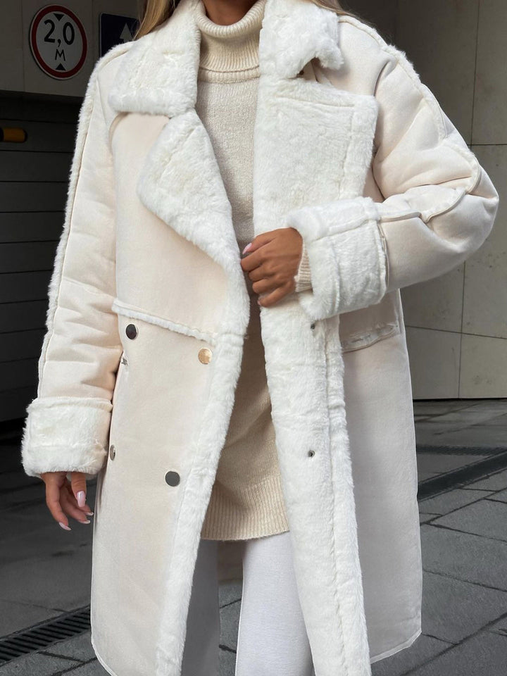 Women's Woolmix Long Coat Double Breasted Outerwear Jacket
