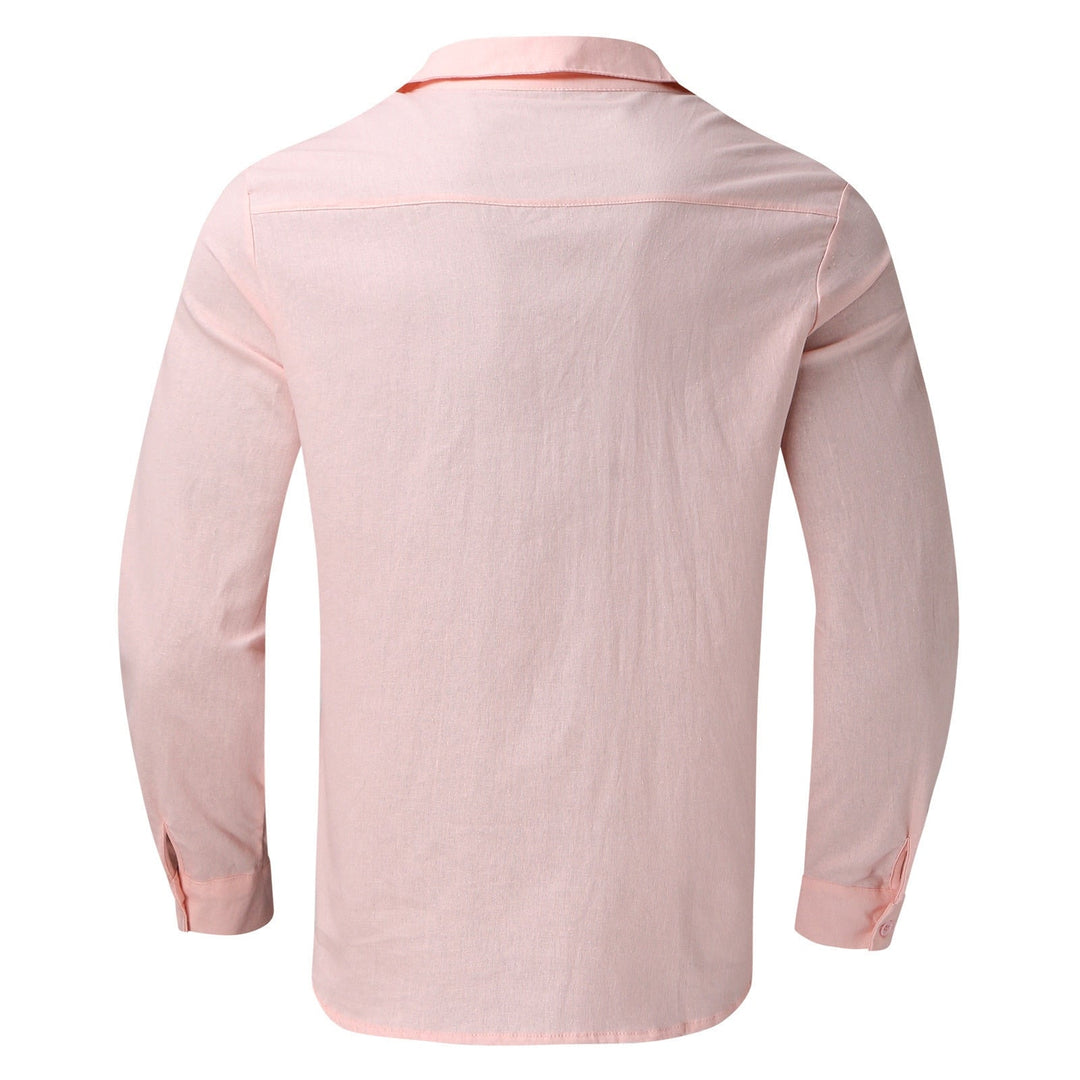 Men's Long Sleeve Linen Blend Oversized Button Down Shirt