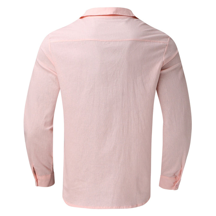 Men's Long Sleeve Linen Blend Oversized Button Down Shirt