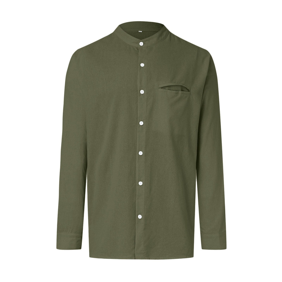 Men's Long Sleeve Linen Blend Oversized Button Down Shirt