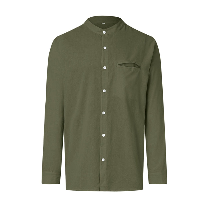 Men's Long Sleeve Linen Blend Oversized Button Down Shirt