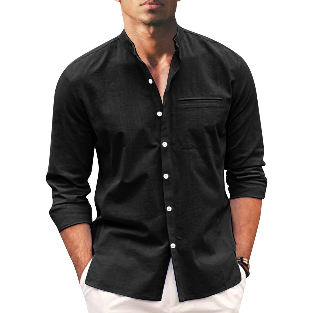 Men's Long Sleeve Linen Blend Oversized Button Down Shirt
