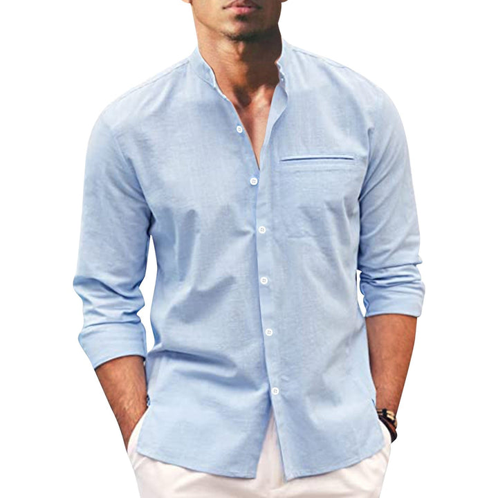 Men's Long Sleeve Linen Blend Oversized Button Down Shirt