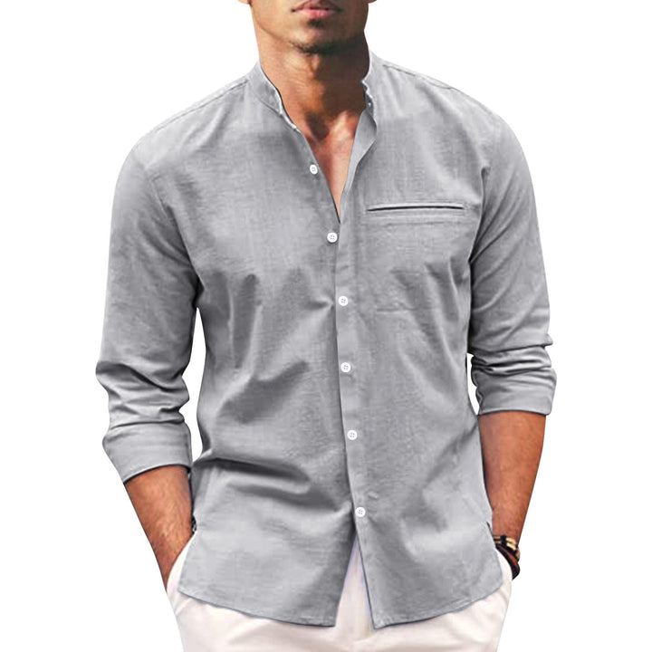 Men's Long Sleeve Linen Blend Oversized Button Down Shirt