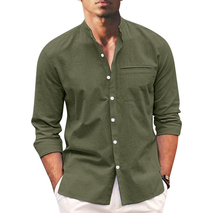 Men's Long Sleeve Linen Blend Oversized Button Down Shirt