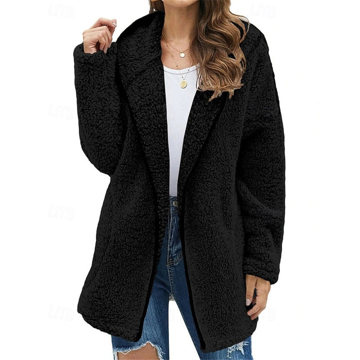 Women's Wool Fleece-Texture Hooded Jacket