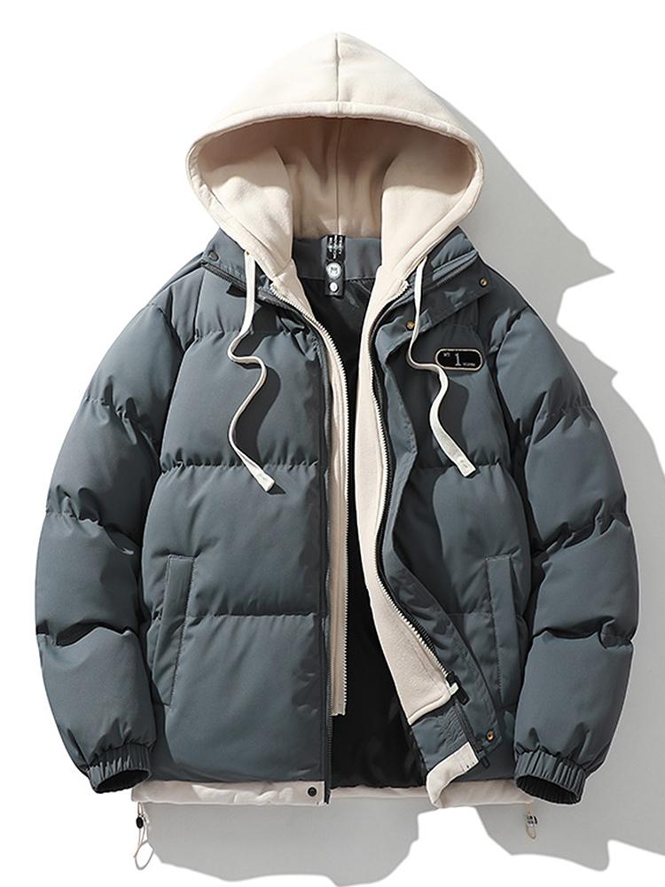 Veste matelassée pour homme avec capuche, manteau isolant pour l'extérieur