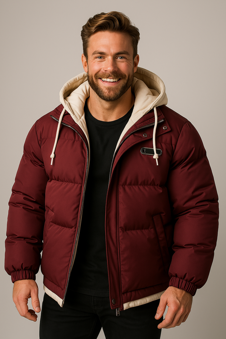 Veste matelassée pour homme avec capuche, manteau isolant pour l'extérieur