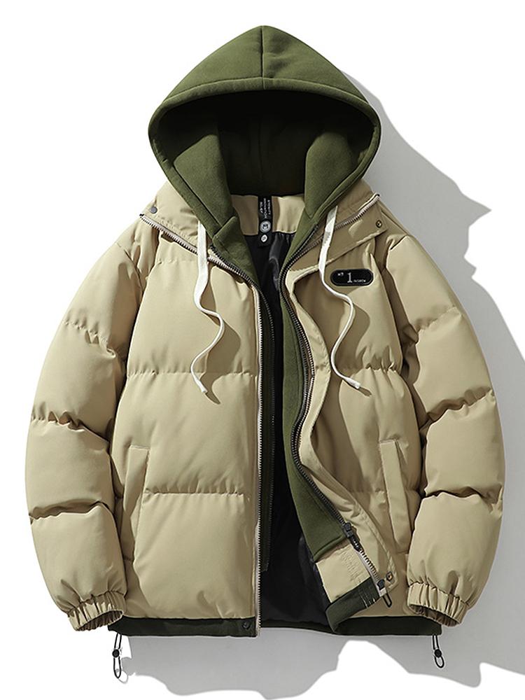 Veste matelassée pour homme avec capuche, manteau isolant pour l'extérieur
