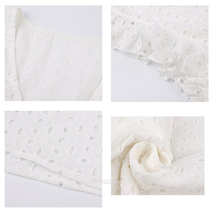 Women's Linen Ruffle-Trim Mini Dress