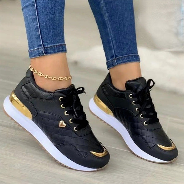 Damskie skórzane sneakersy sportowe na co dzień