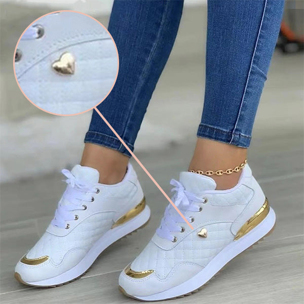 Damskie skórzane sneakersy sportowe na co dzień