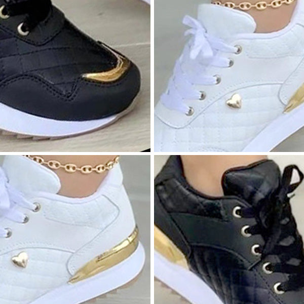 Damskie skórzane sneakersy sportowe na co dzień