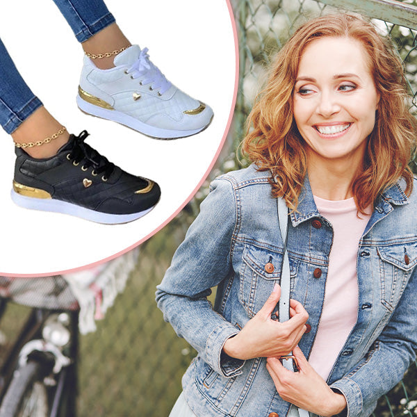 Damskie skórzane sneakersy sportowe na co dzień