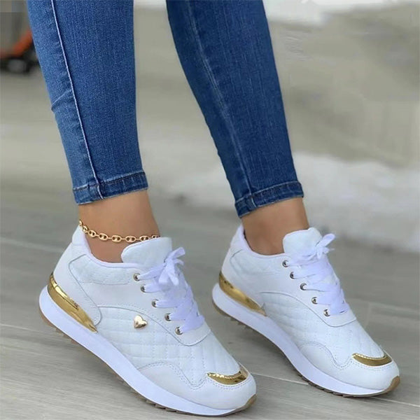 Damskie skórzane sneakersy sportowe na co dzień