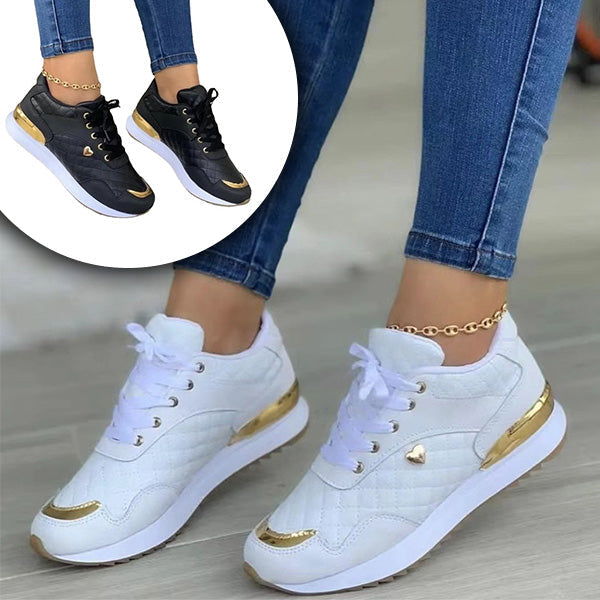Damskie skórzane sneakersy sportowe na co dzień