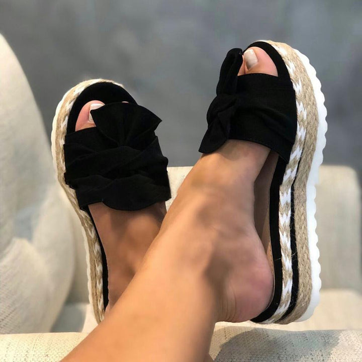 Women's Orthopedic Platform Sandals Breathable Nylon Straps Slip-On Sandals