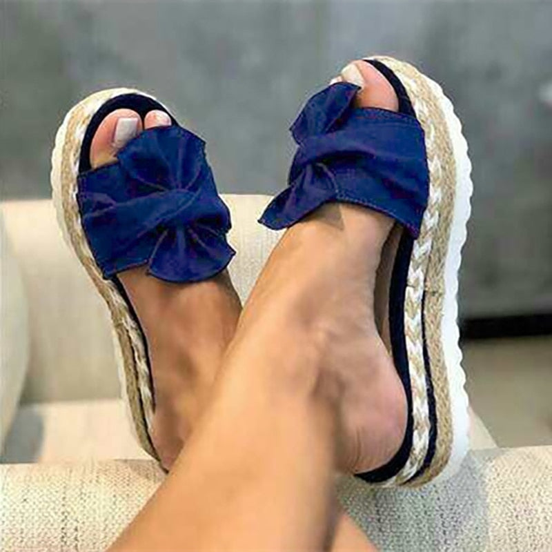 Women's Orthopedic Platform Sandals Breathable Nylon Straps Slip-On Sandals