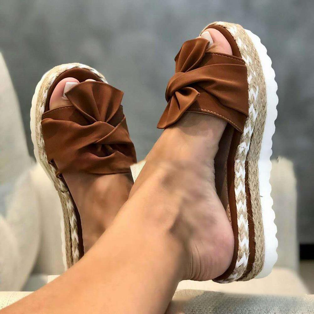 Women's Orthopedic Platform Sandals Breathable Nylon Straps Slip-On Sandals