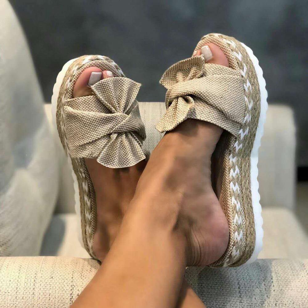 Women's Orthopedic Platform Sandals Breathable Nylon Straps Slip-On Sandals