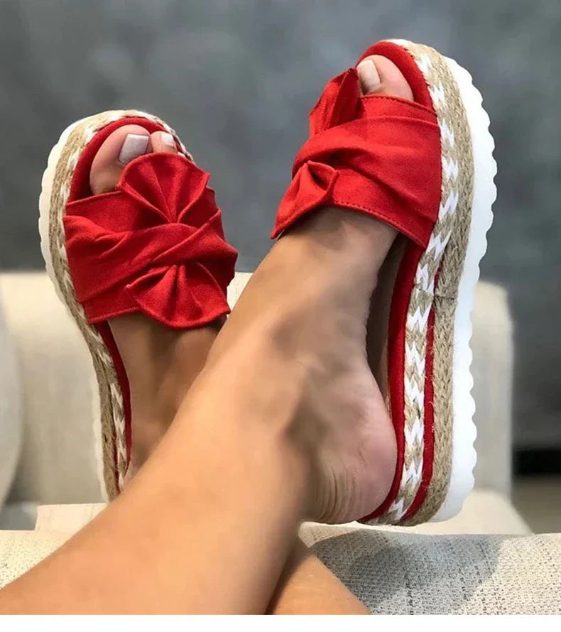 Women's Orthopedic Platform Sandals Breathable Nylon Straps Slip-On Sandals