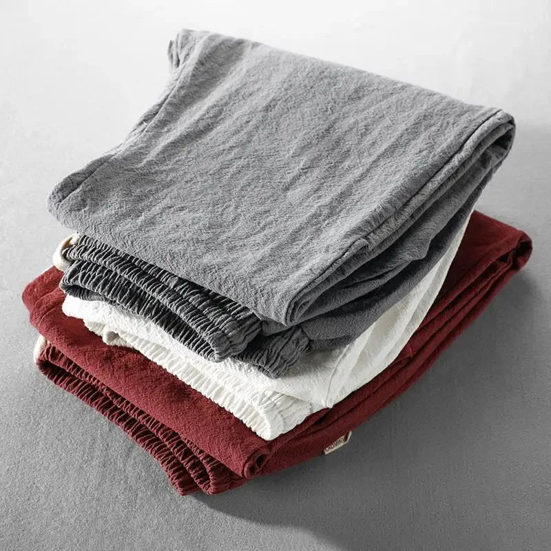 Men’s Breathable Linen Drawstring Trousers