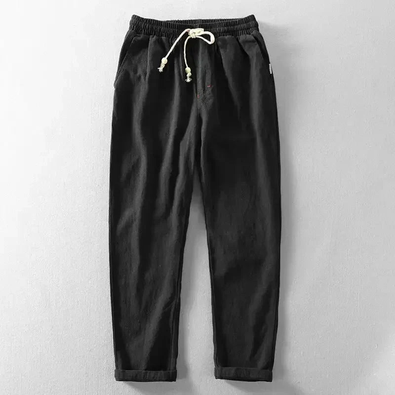 Men’s Breathable Linen Drawstring Trousers
