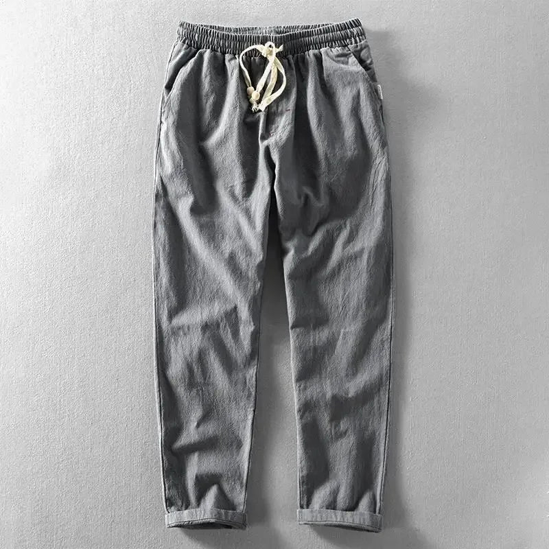 Men’s Breathable Linen Drawstring Trousers