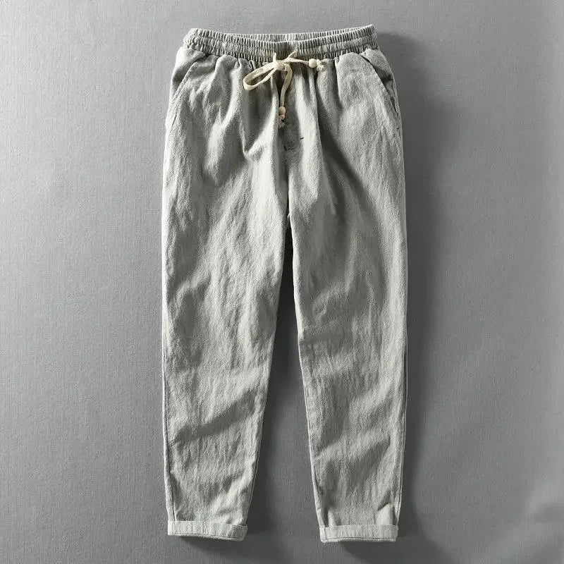 Men’s Breathable Linen Drawstring Trousers