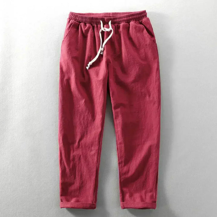 Men’s Breathable Linen Drawstring Trousers