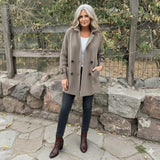 Women’s Wool-Blend Double-Breasted Lapel Coat