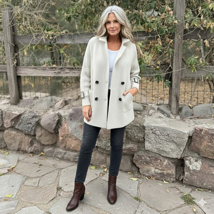 Women’s Wool-Blend Double-Breasted Lapel Coat