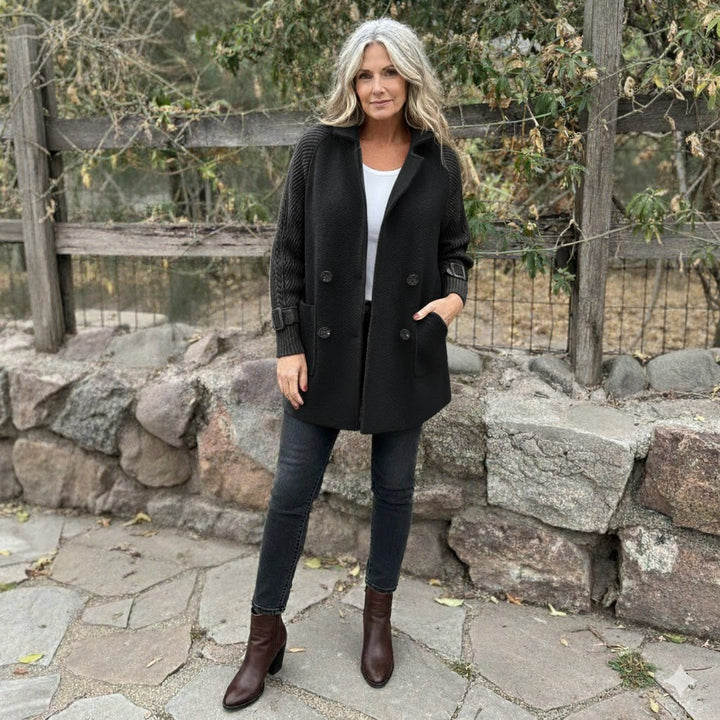Women’s Wool-Blend Double-Breasted Lapel Coat